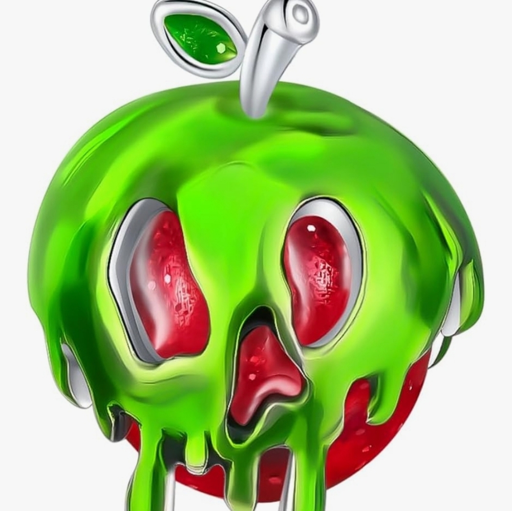 Green and Red Dripping Skull Charm For Bracelets And Necklaces